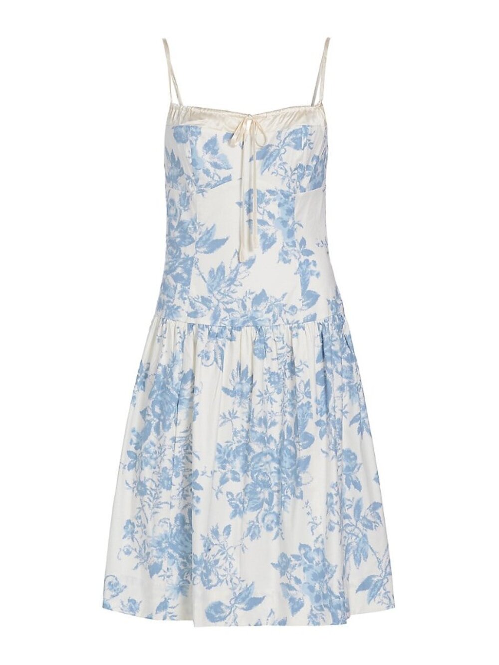Reformation Analise Midi Dress Courtier Blue White Floral Toile 8